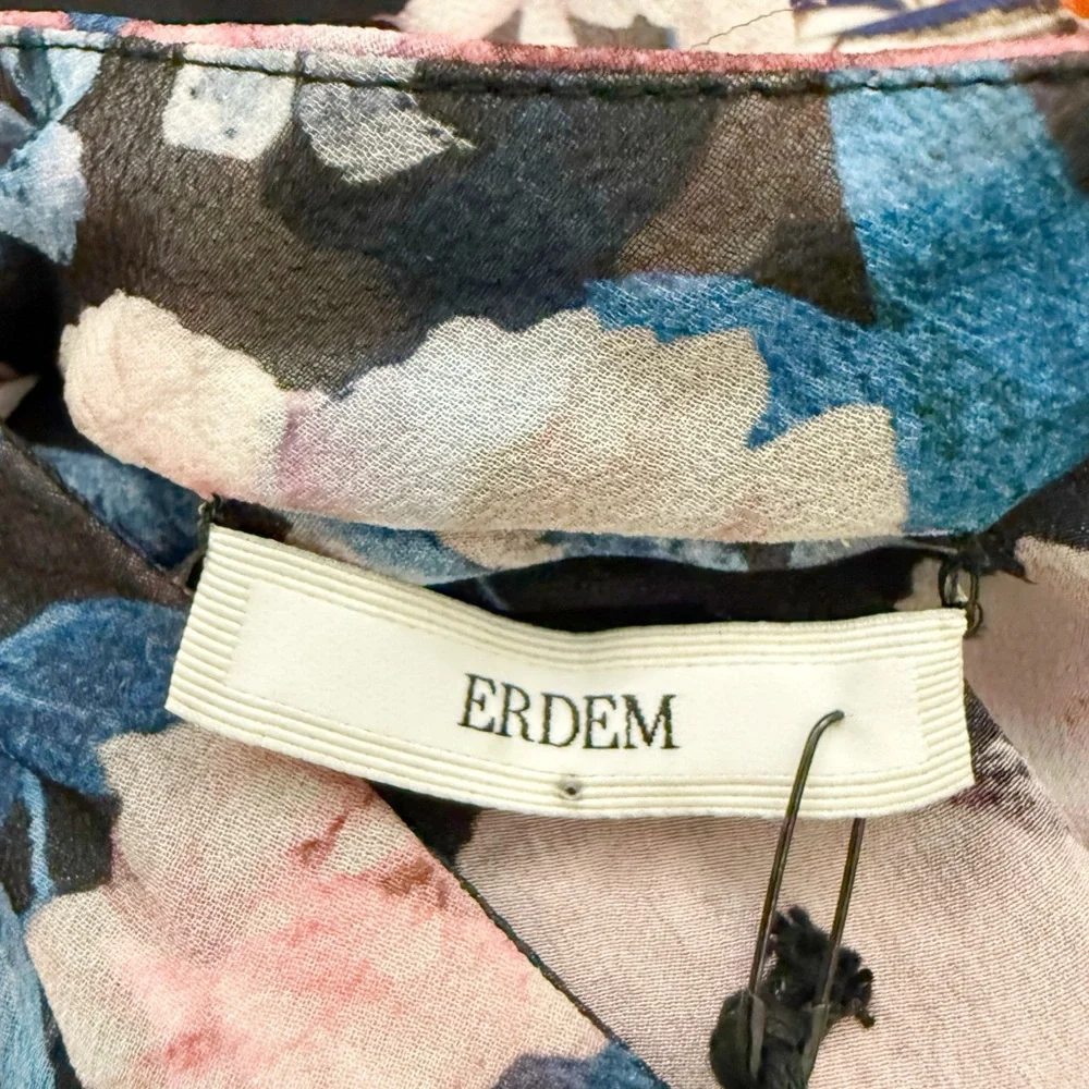 NWT ERDEM Natalina One-sleeve Silk-voile Floral Gown in Pink Dust Bouquet Sz 6 - Picture 13 of 17
